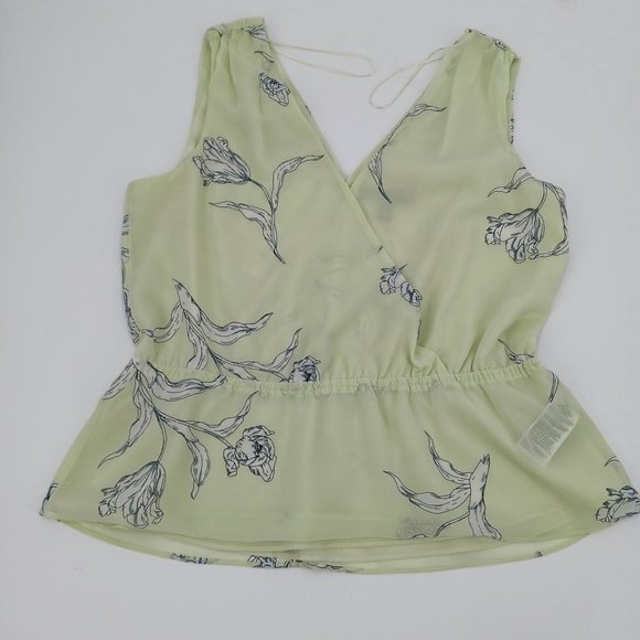 WOMENS BANANA REPUBLIC PETITE SMALL YELLOW FLORAL TOP - Picture 13 of 14